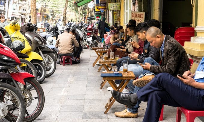 Vietnamese sidewalk coffee