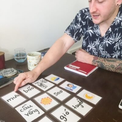 Practice Man practicing Vietnamese